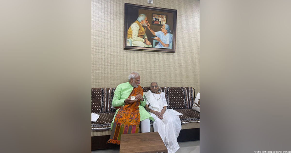 PM Modi meets mother Heeraben Modi in Gandhinagar